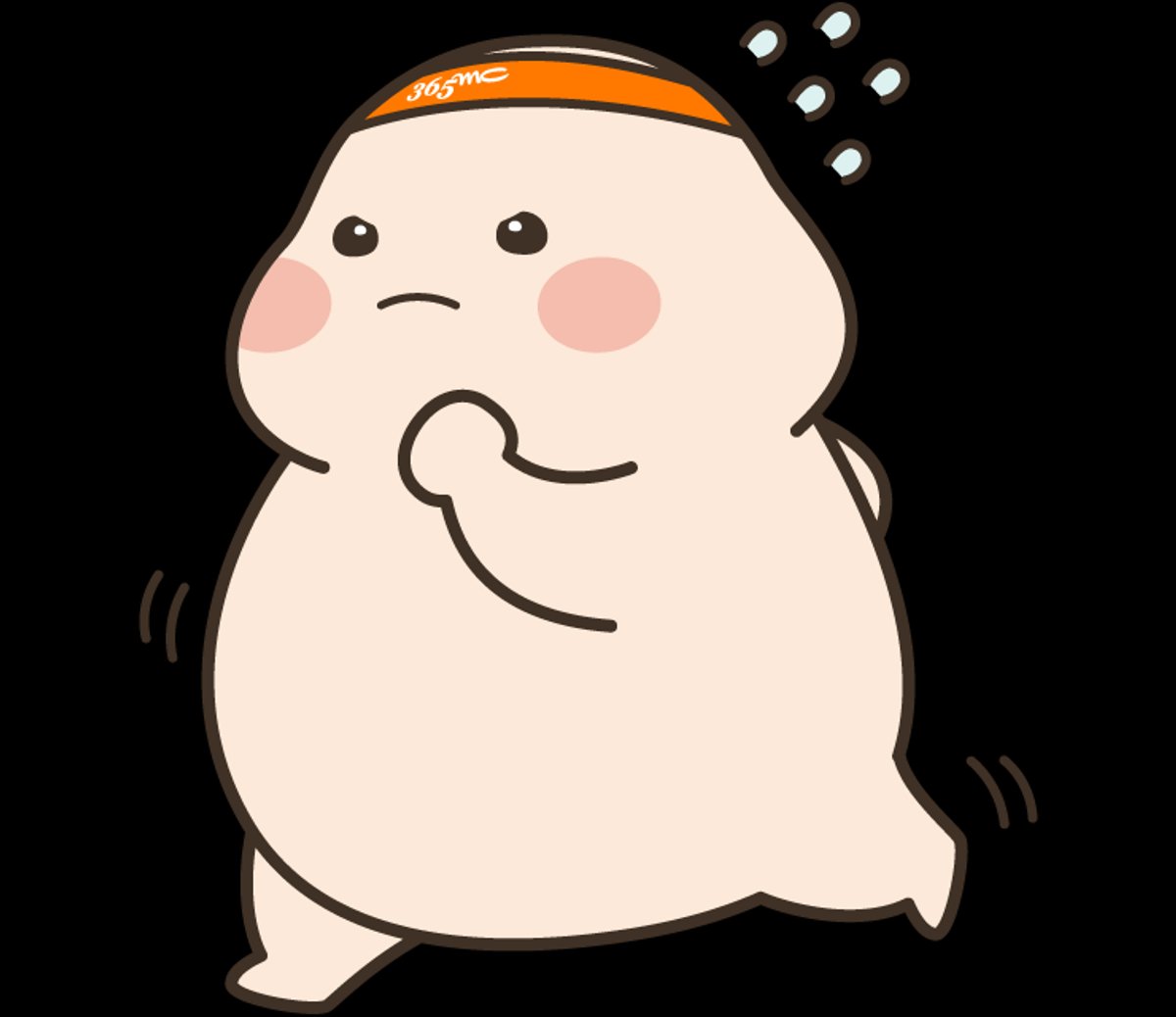 Cute mascot running with headband – symbolizing active lifestyle after liposuction